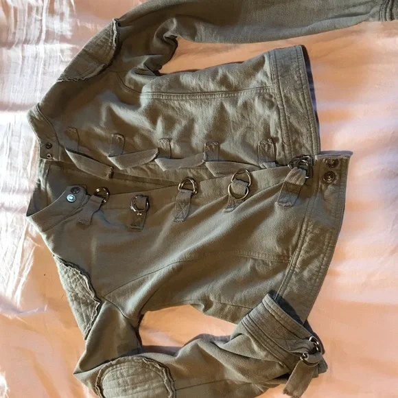 RETRO RAG DOLL CROP JACKET 80s cotton patches S - Picture 2 of 6